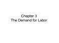 Chapter 3 The Demand for Labor PowerPoint PPT Presentation