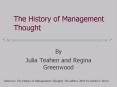 The History of Management Thought PowerPoint PPT Presentation