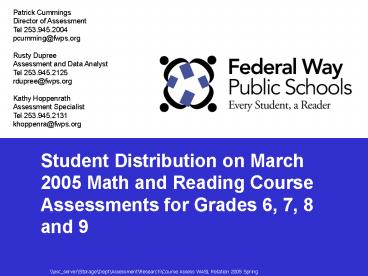 Course Assessment Review March 2005