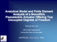 Analytical Model and Finite Element Analysis of a Monolithic Piezoelectric Actuator Offering Two Unc PowerPoint PPT Presentation