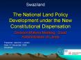 The National Land Policy Development under the New Constitutional Dispensation PowerPoint PPT Presentation