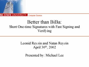 Better than BiBa: Short Onetime Signatures with Fast Signing and Verifying