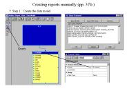 Creating reports manually (pp. 374-)