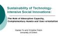 Sustainability of Technologyintensive Social Innovations: PowerPoint PPT Presentation