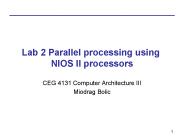 Lab 2 Parallel processing using NIOS II processors
