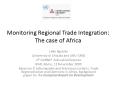 Monitoring Regional Trade Integration: The case of Africa PowerPoint PPT Presentation