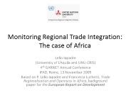 Monitoring Regional Trade Integration: The case of Africa