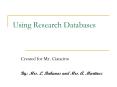 Using Research Databases PowerPoint PPT Presentation