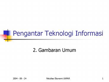 Pengantar Teknologi Informasi
