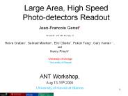 Large Area, High Speed Photo-detectors Readout