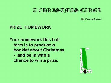 A CHRISTMAS CAROL By Charles Dickens