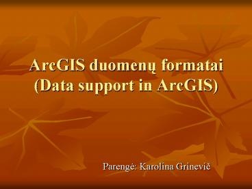 ArcGIS duomenu formatai Data support in ArcGIS
