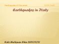 Earthquakes in Italy PowerPoint PPT Presentation