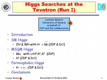 Higgs Searches at the Tevatron (Run I)