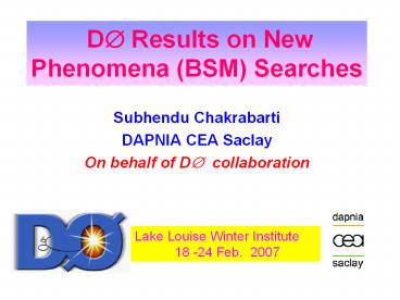 D? Results on New Phenomena (BSM) Searches