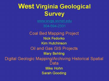 West Virginia Geological Survey