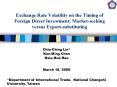 Exchange Rate Volatility on the Timing of Foreign Direct Investment: Marketseeking versus Exportsubs PowerPoint PPT Presentation