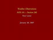 Weather Observations AOS 101 
