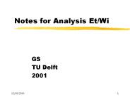 Notes for Analysis Et/Wi