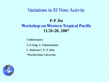 Variations in El Nino Activity