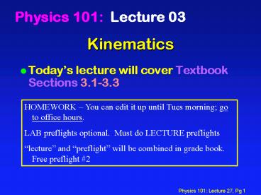 Kinematics