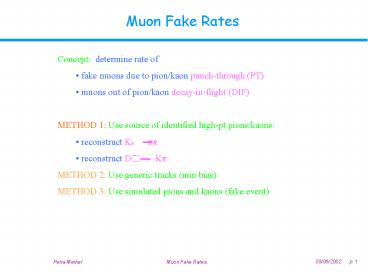 Muon Fake Rates