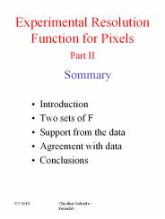 Experimental Resolution Function for Pixels Part II