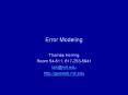 Error Modeling PowerPoint PPT Presentation