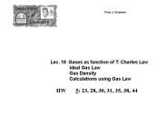Lec' 18 Gases as function of T: Charles Law