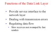 Functions of the Data Link Layer