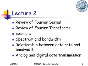 Review of Fourier Series