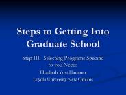 Steps to Getting Into Graduate School