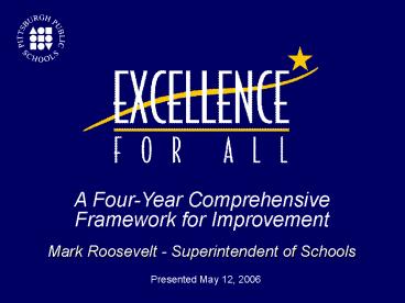 Mark Roosevelt Superintendent of Schools