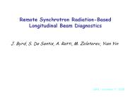 Remote Synchrotron Radiation-Based Longitudinal Beam Diagnostics