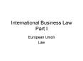 International Business Law Part I PowerPoint PPT Presentation