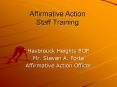 Affirmative Action Staff Training PowerPoint PPT Presentation