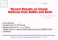 Recent Results on Charm Hadrons from BaBar and Belle PowerPoint PPT Presentation