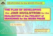 THE PLAN OF DEVELOPING