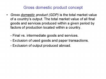PPT – Gross domestic product concept PowerPoint presentation | free to ...