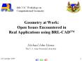 Geometry at Work: Open Issues Encountered in Real Applications using BRLCADTM PowerPoint PPT Presentation