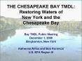THE CHESAPEAKE BAY TMDL: Restoring Waters of New York and the Chesapeake Bay PowerPoint PPT Presentation