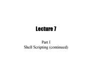 Part I Shell Scripting (continued)