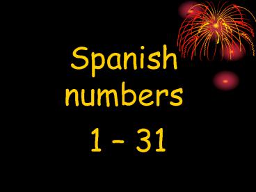 Spanish numbers