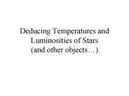 Deducing Temperatures and Luminosities of Stars and other objects
