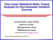 Non-Linear Statistical Static Timing Analysis for Non-Gaussian Variation Sources