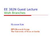 EE 382N Guest Lecture Wish Branches