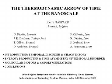 THE THERMODYNAMIC ARROW OF TIME AT THE NANOSCALE