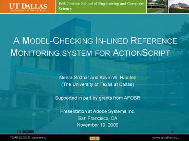 Erik Jonsson School of Engineering and Computer Science