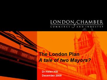The London Plan A tale of two Mayors