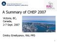 A Summary of CHEP 2007 PowerPoint PPT Presentation